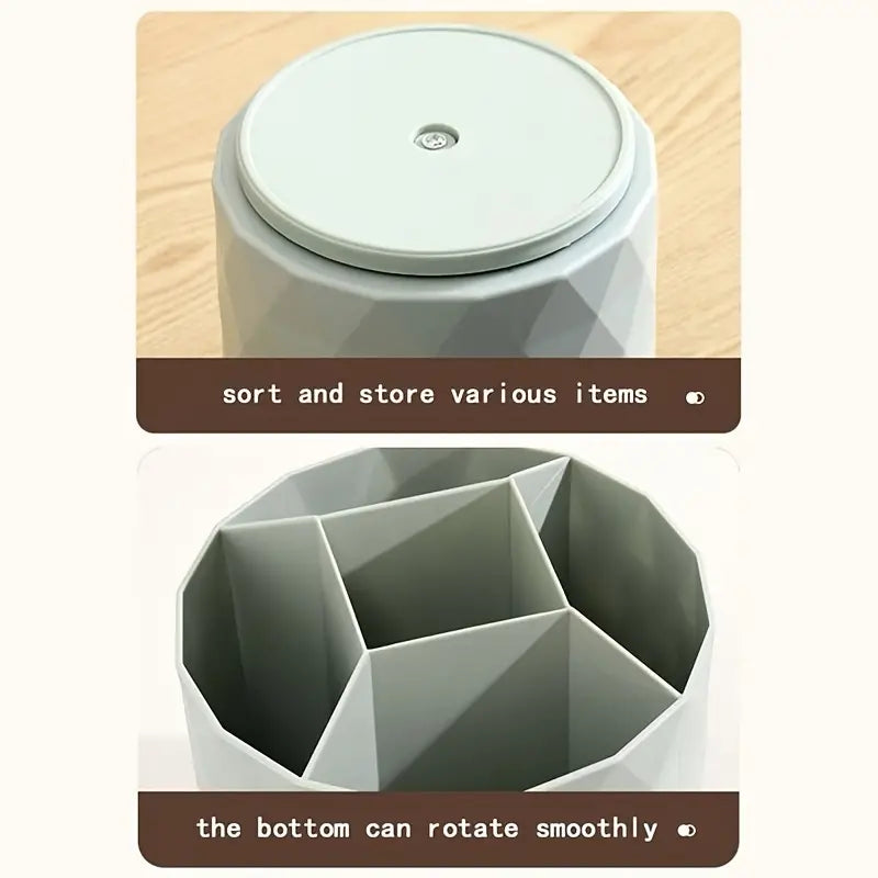 Diamond Rotating Brush Barrels, Desktop Round Eyebrow Pencil Lipstick Holder, 5 Compartments Universal Storage Container, Multifunctional Dressing Table Organizer, Desktop Shelf Stand, 360 Rotatable Stationary Storage Bucket Diamond Rotating Brush Barrels, Desktop Round Eyebrow Pencil Lipstick Holder, 5 Compartments Universal Storage Container, Multifunctional Dressing Table Organizer, Desktop Shelf Stand, 360 Rotatable Stationary Storage Bucket